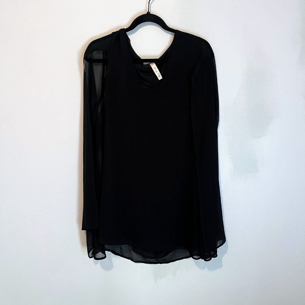 NWOT Lovely Day Black Cape Dress